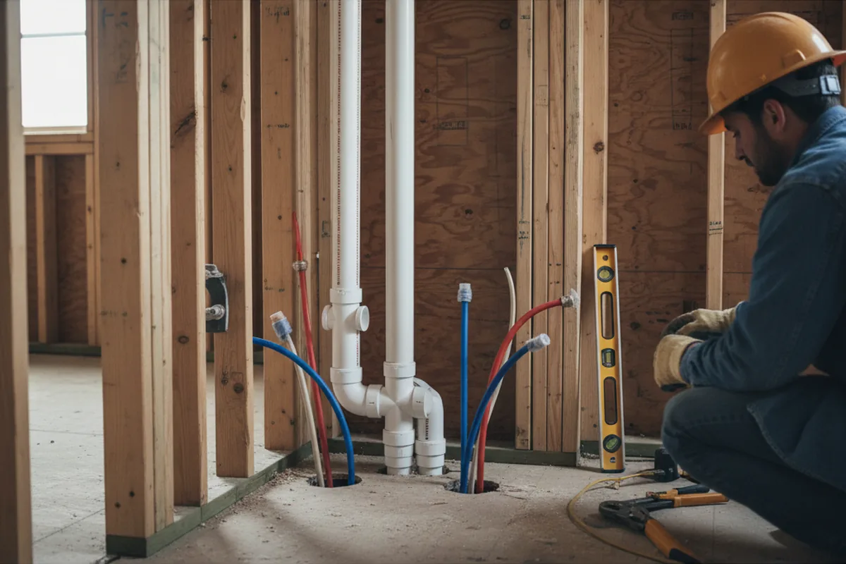 Drain and supply rough-in during Leak Detection in Bowie